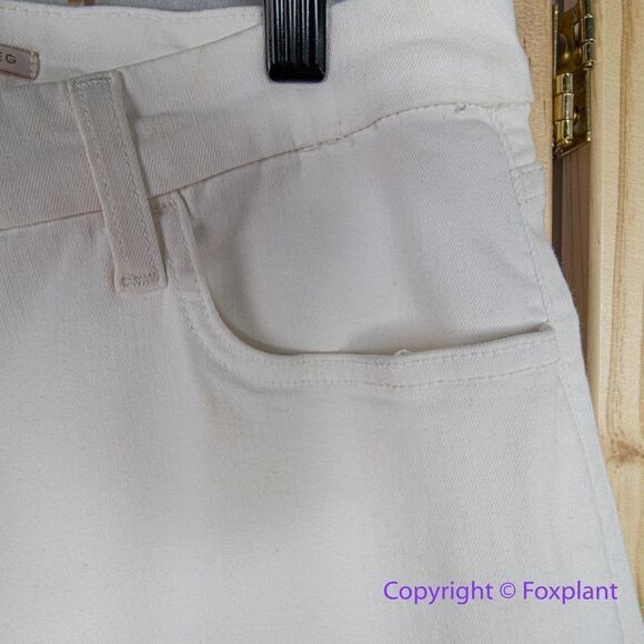 Jen7 by 7 For All Mankind Cropped Wide Leg Jeans in off white, women size 14 - Picture 5 of 16
